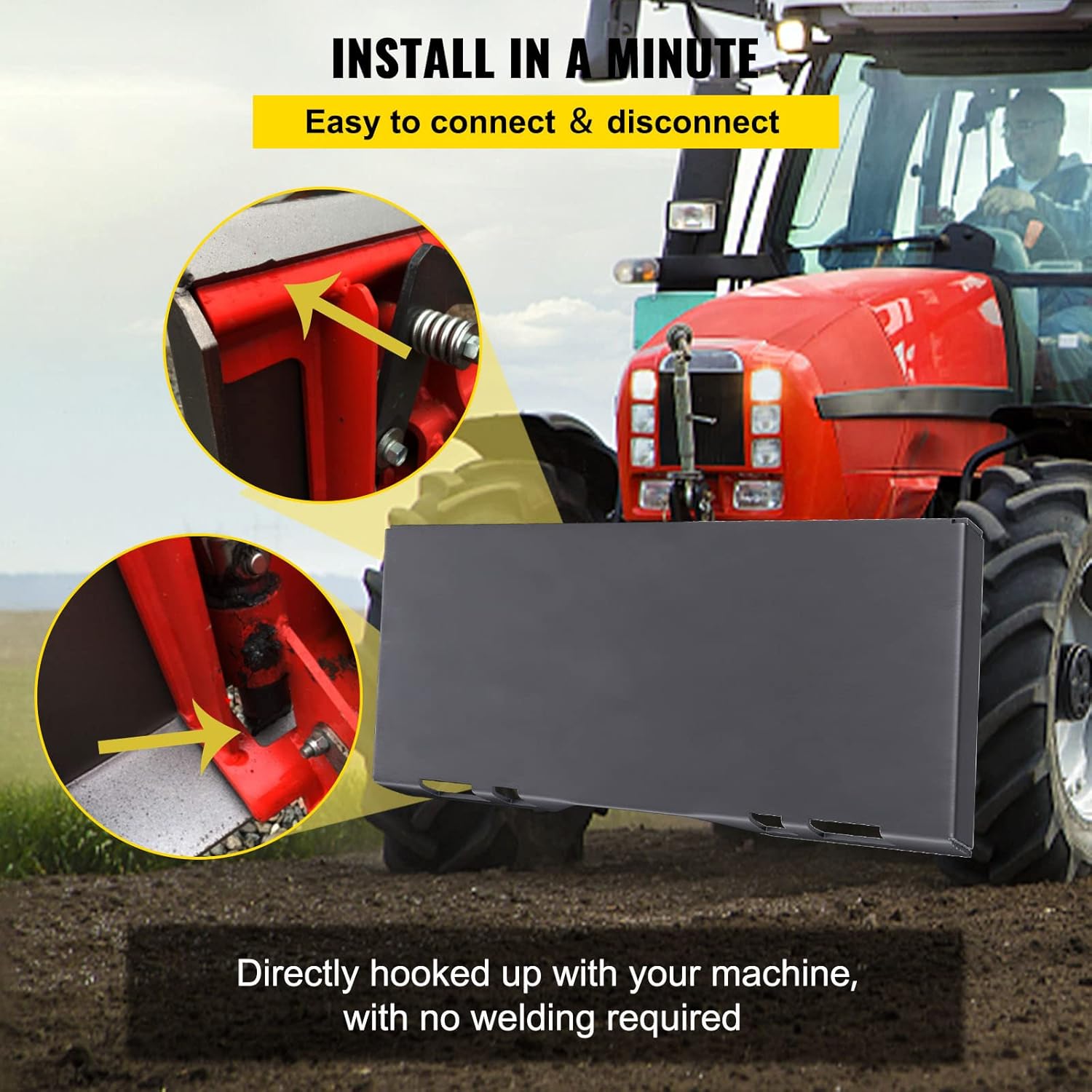 5/16" Steel Skid Steer Attachment Plate with 3 Welding Rods E8371