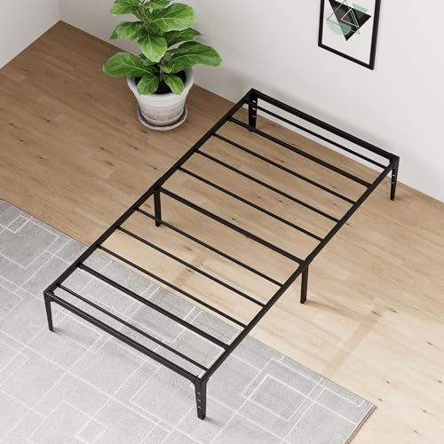 Twin Metal Low Profile Bed Frame with Steel Slats Support S726