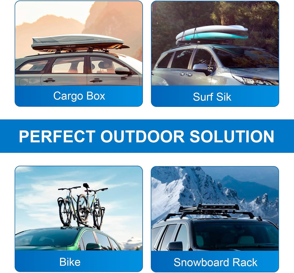Heavy Duty Lockable Aluminum Black Roof Rack Cross Bars H328