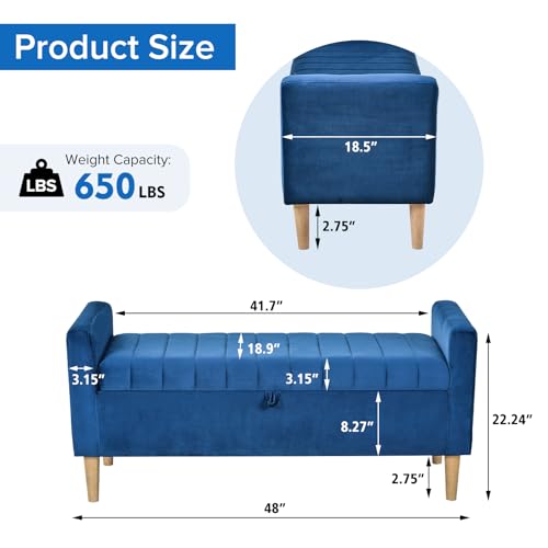 Gray Velvet Upholstered Storage Ottoman Bench C69706