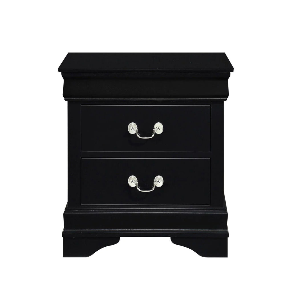 Black Finish 3pc Queen Bed and Nightstands Bedroom Set G83866
