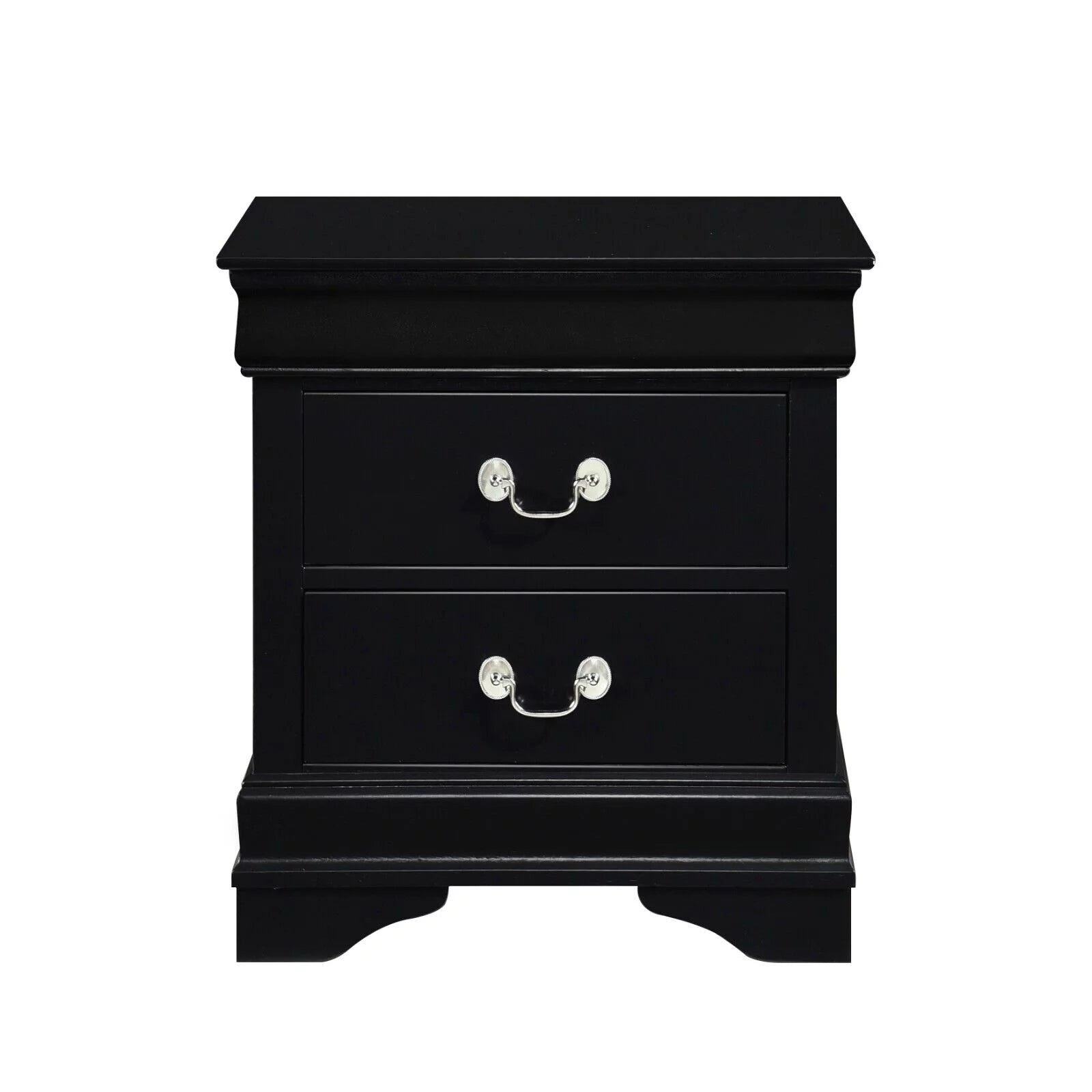 Black Finish 3pc Queen Bed and Nightstands Bedroom Set G83866