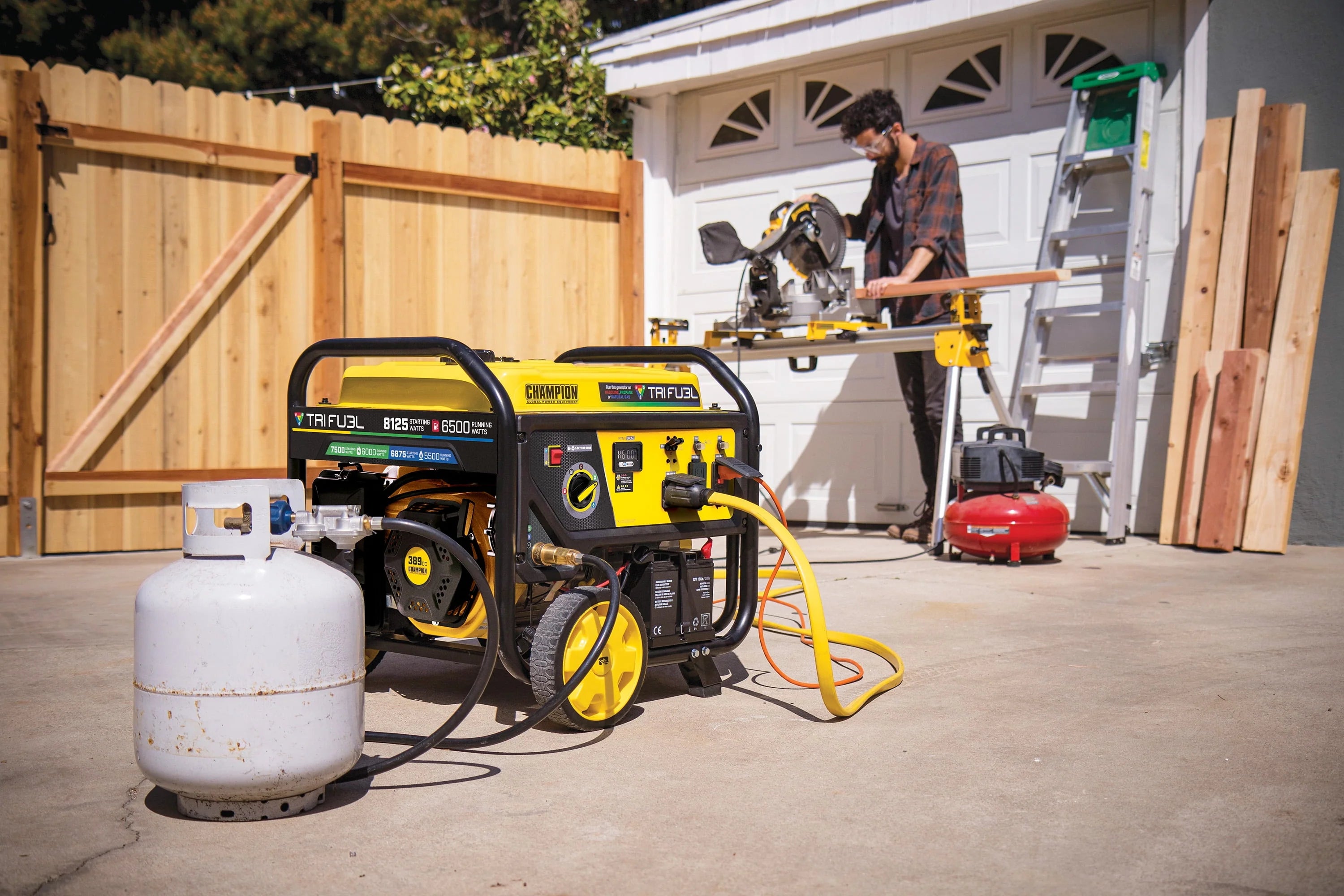 6500-Watt Tri-Fuel Portable Generator with Electric Start V6013
