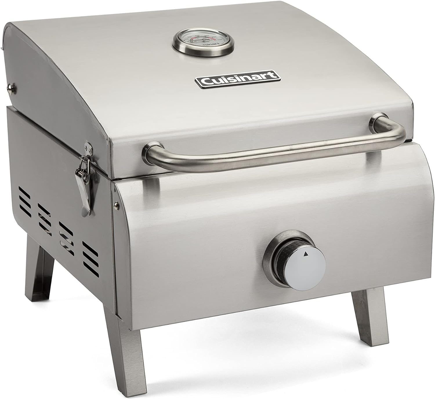 Portable Propane Tabletop Gas Grill, Two-Burner, Stainless Steel M897664