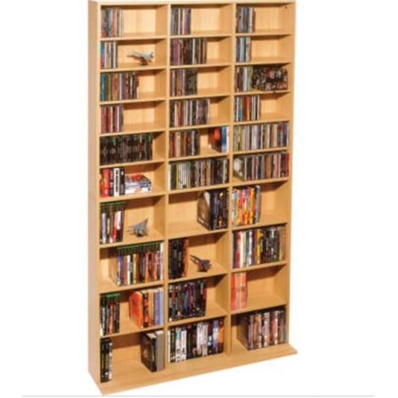 40"x71" Adjustable Wood Media Storage Shelf Bookcase L751