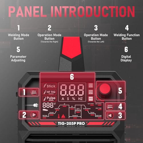 200A AC/DC Pulse TIG Welder with Large LED Display E4351