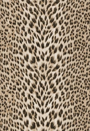 Gold Glitter Non-pasted 3D Embossed Leopard Print Wallpaper A388