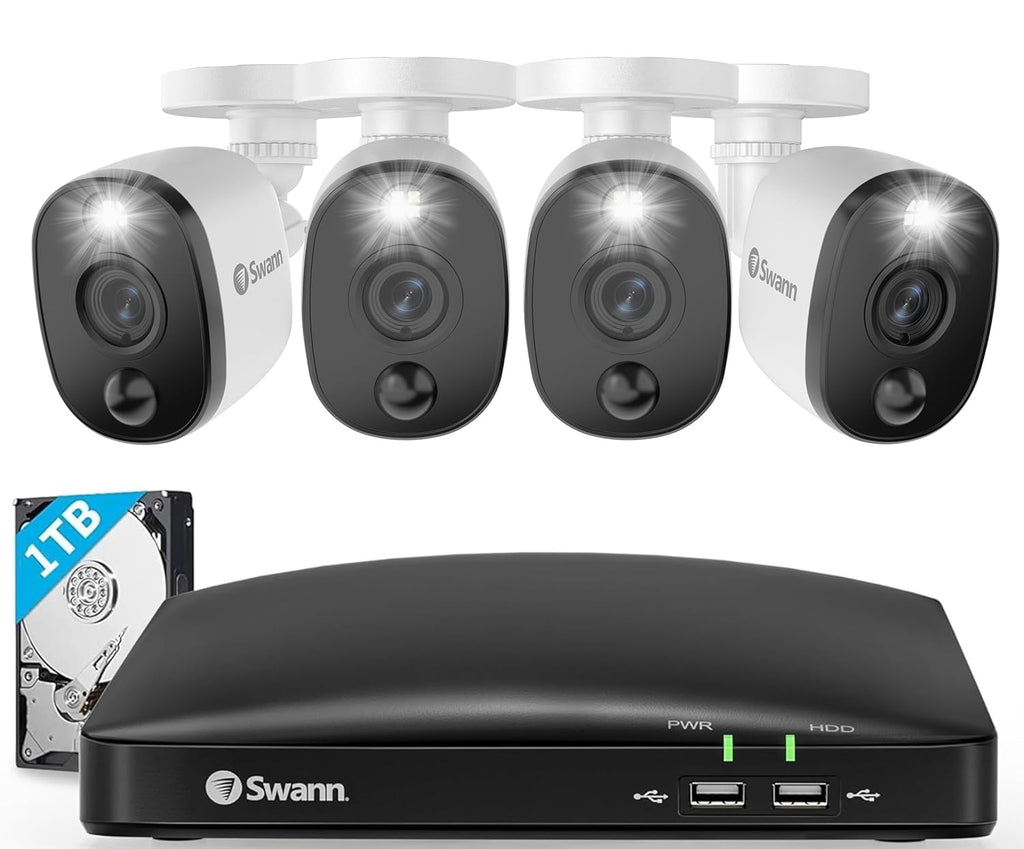 8 Channel 4 Camera 1080p DVR Security Camera System with 1TB HDD N203838