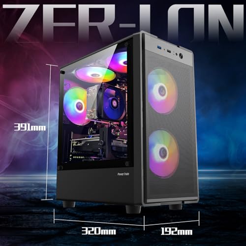 Gaming PC Desktop Computer, AMD Ryzen 5 5500, Radeon RX 550 4GB, 16G DDR4 RAM, 1TB NVME SSD W61348
