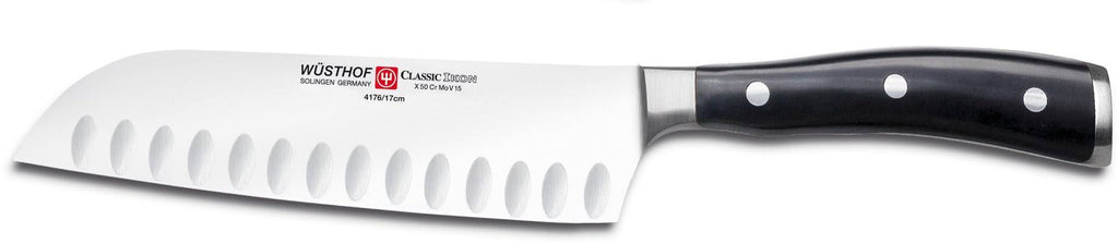 7-Inch Santoku Hollow Edge Black Knife D31692