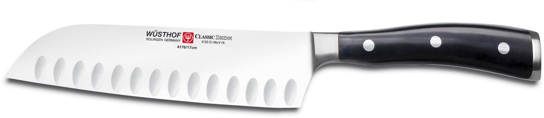 7-Inch Santoku Hollow Edge Black Knife D31692