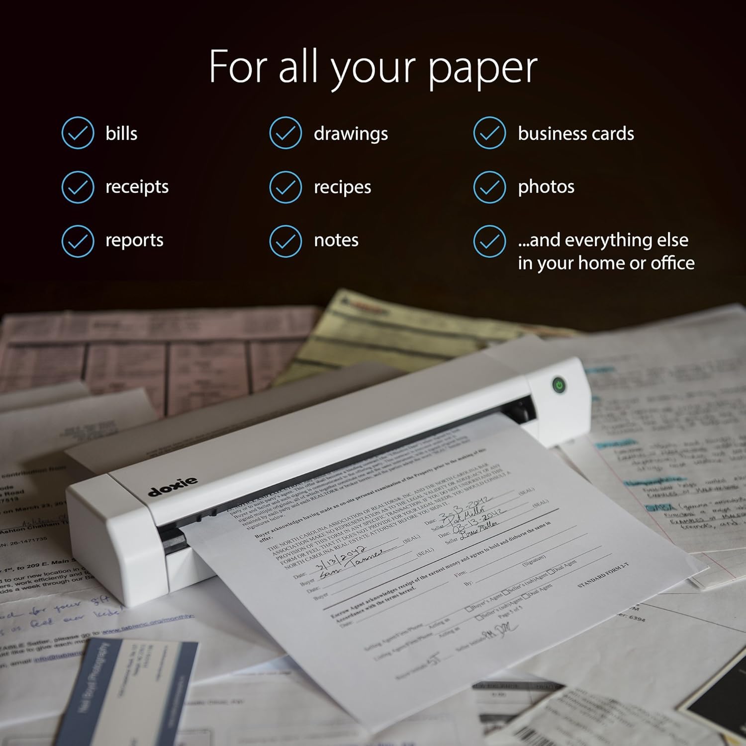 Portable Document Scanner with Rechargeable Battery V323458