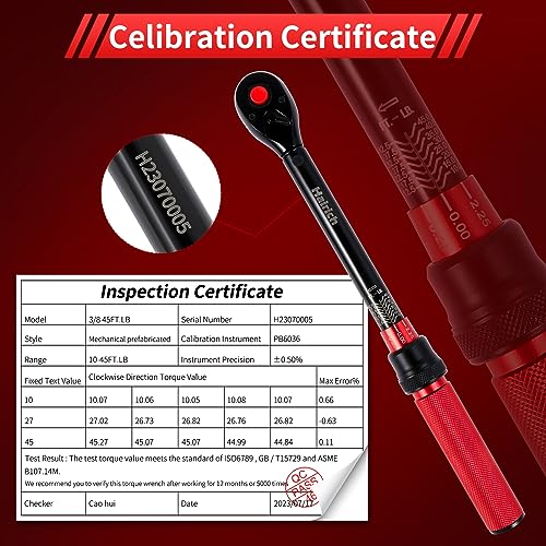 3/8-Inch Torque Wrench, Dual-direction 10-45ft.lb/13.6-61Nm, 72-Tooth Dual Range Scales with Quick Release Reversible Head T61809