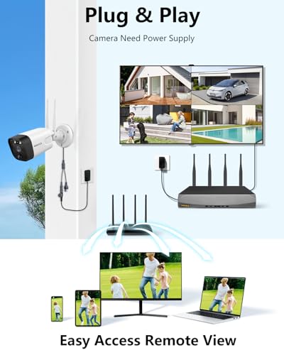 Outdoor Wireless Security Camera System 5.5MP Wi-Fi Video Surveillance DVR System P628129