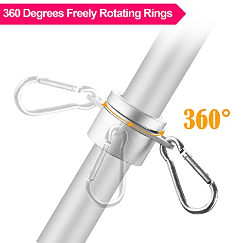 2 Pcs 360° Rotating Aluminum Alloy Flag Pole Rings for 1 Inch Diameter M519