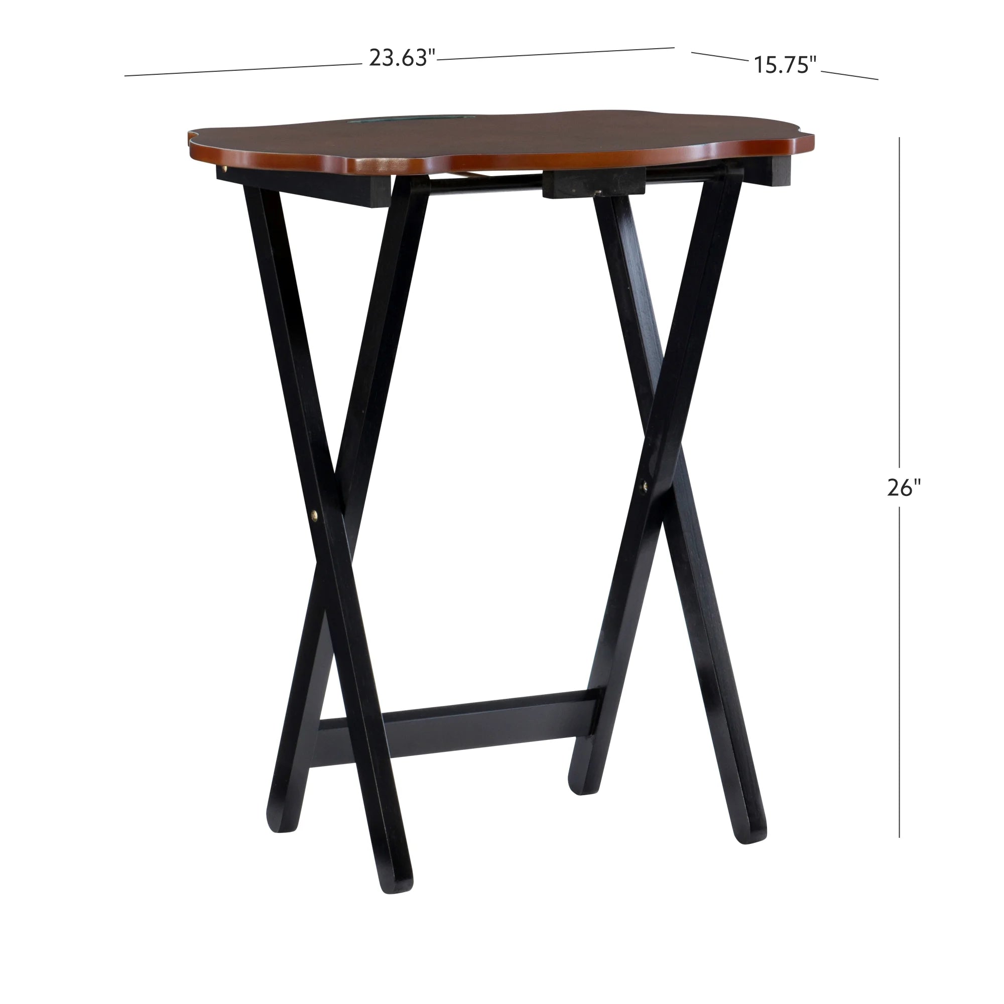 5-Piece Folding Side Table Set, Hazelnut/Black D18073