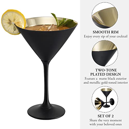 8 Ounce Copper Tone Martini Glasses, Set of 2 P914363