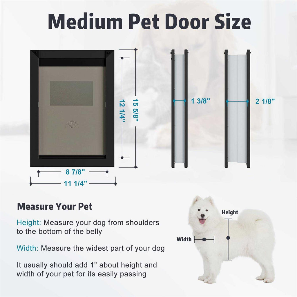 Weatherproof Dog Door with Sliding Lock Panel, Double Flap X94182