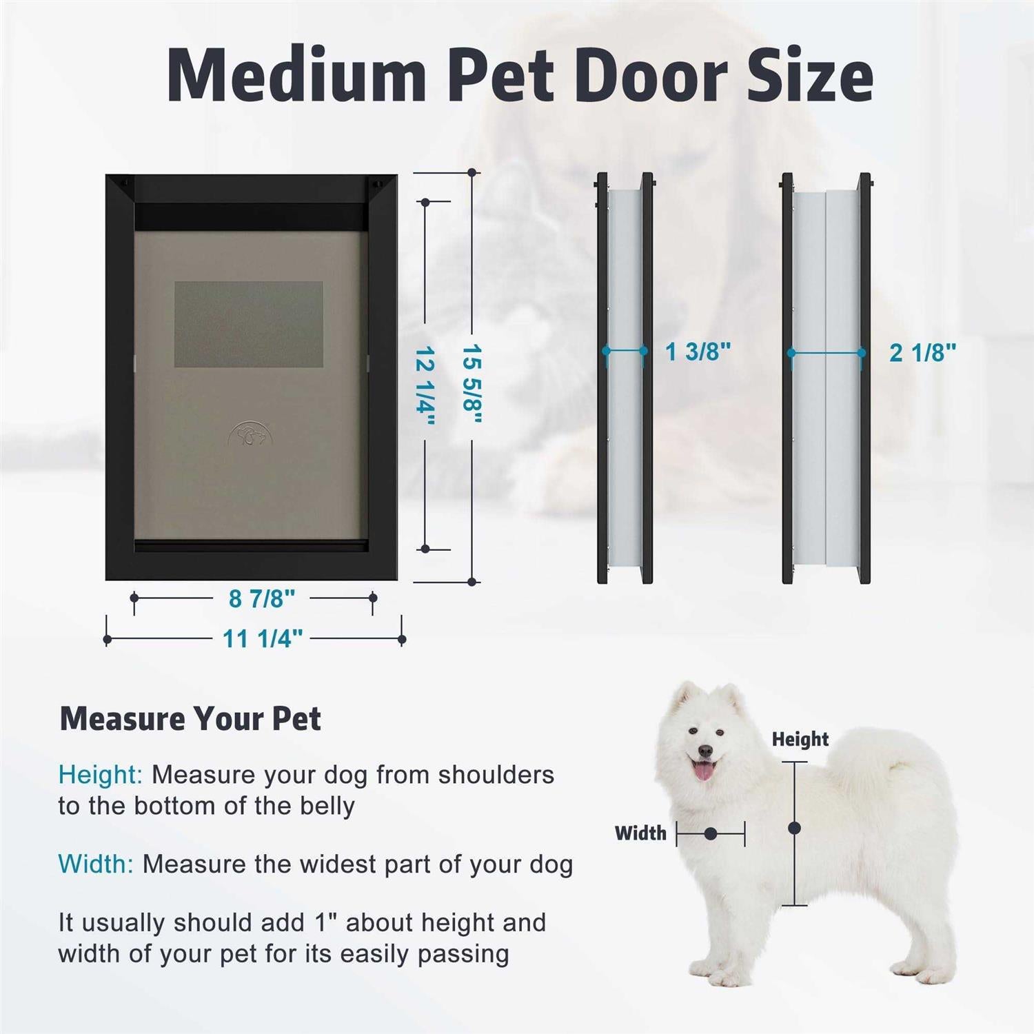 Weatherproof Dog Door with Sliding Lock Panel, Double Flap X94182
