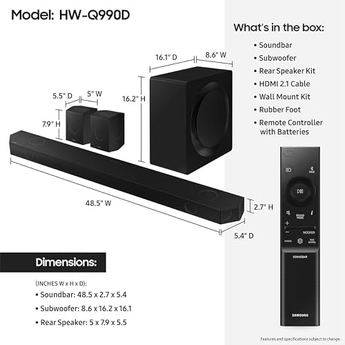11.1.4ch Soundbar with Wireless Dolby Atmos Audio P4037