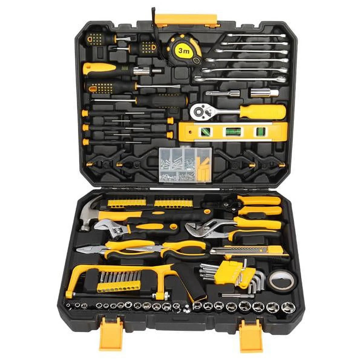 198 Pcs Hand Tool Set with Case Black Yellow D994