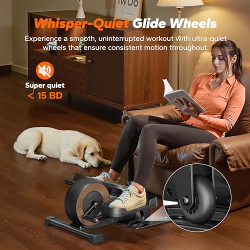 Under Desk Elliptical Machine, Seated Pedal Exerciser with 8 Resistance Levels R672