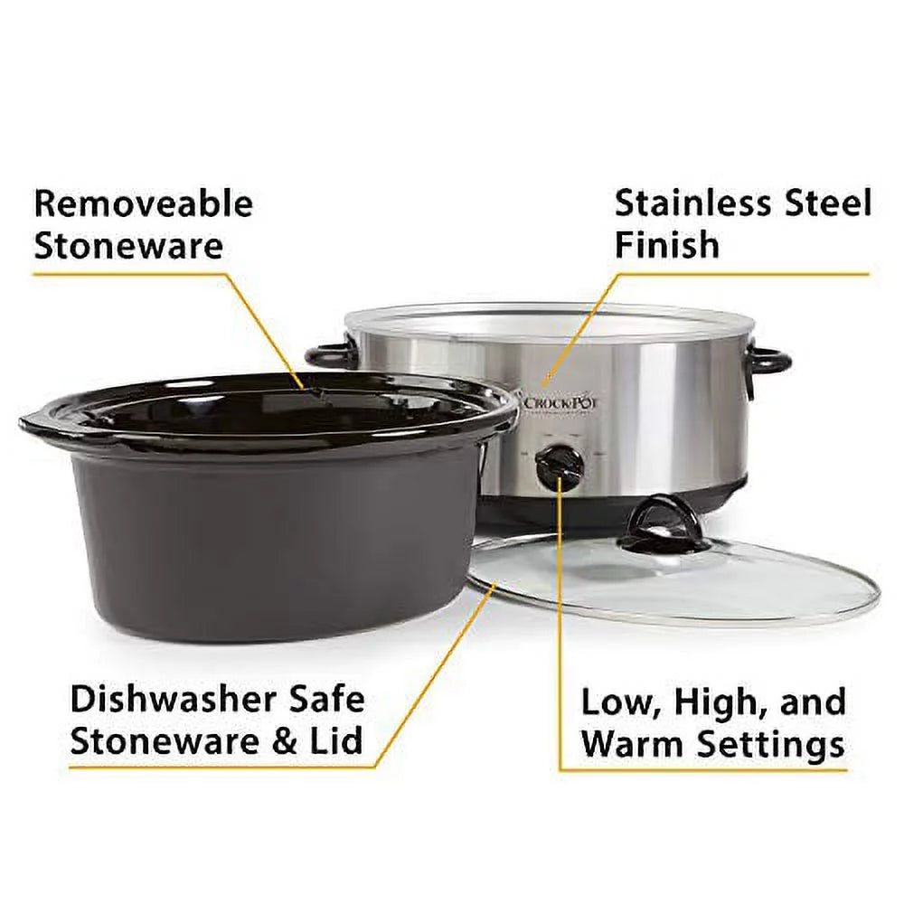 7 Quart Oval Manual Slow Cooker Stainless Steel A31731