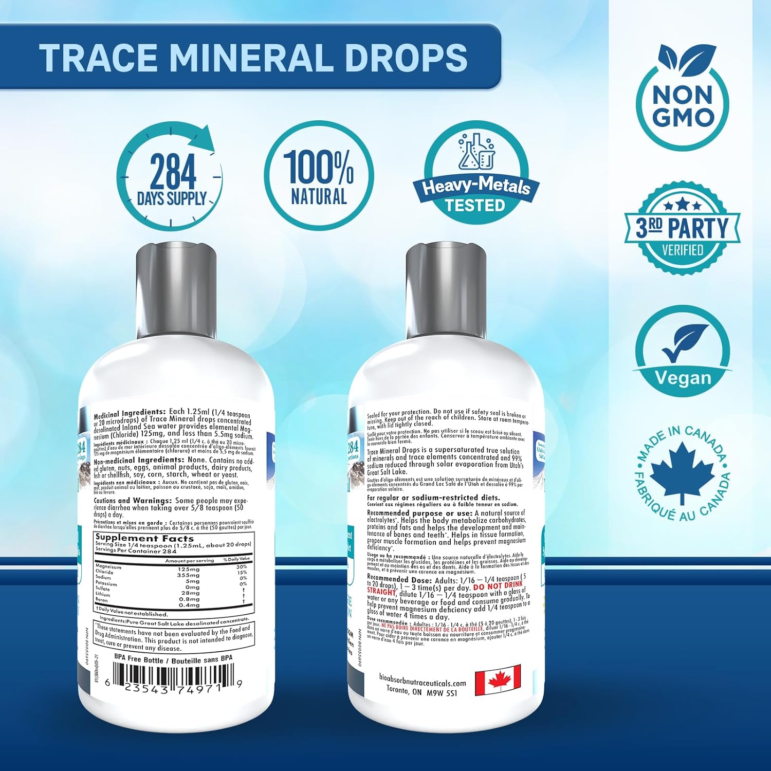 284 Servings Ionic Magnesium Trace Mineral Drops (12 oz) M5261