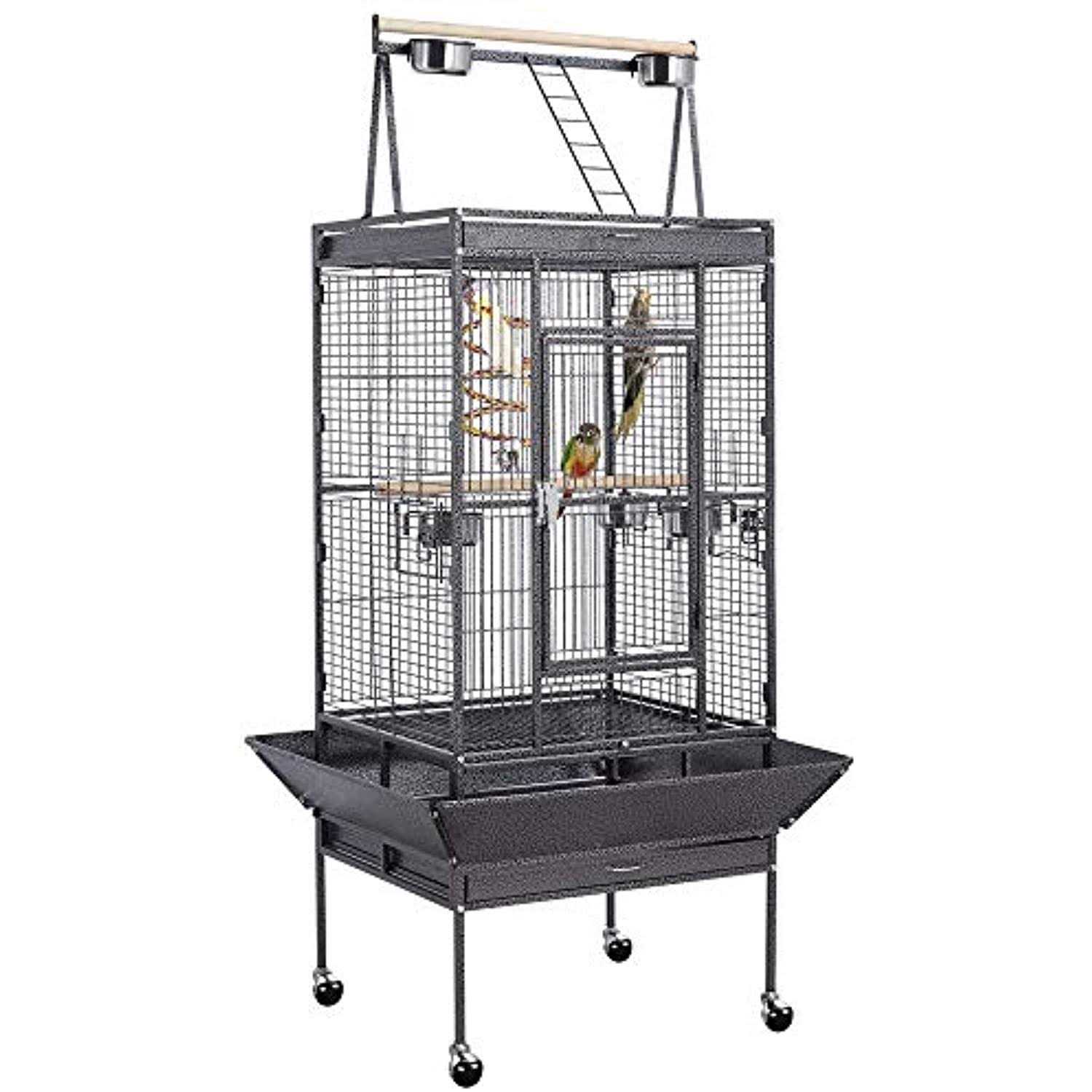 Wrought Iron Rolling Large Parrot Bird Cage R4514