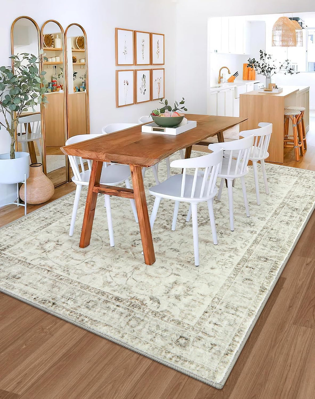 Machine Washable Area Rugs 8x10 Taupe N40618