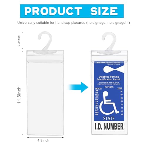2 PCS Ultra Transparent Disabled Permit Protective Cover for Sun Visor R67193
