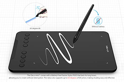 Drawing Tablet 7 x 4 inch with 8192 Levels Pressure 8 Shortcut Keys O847481