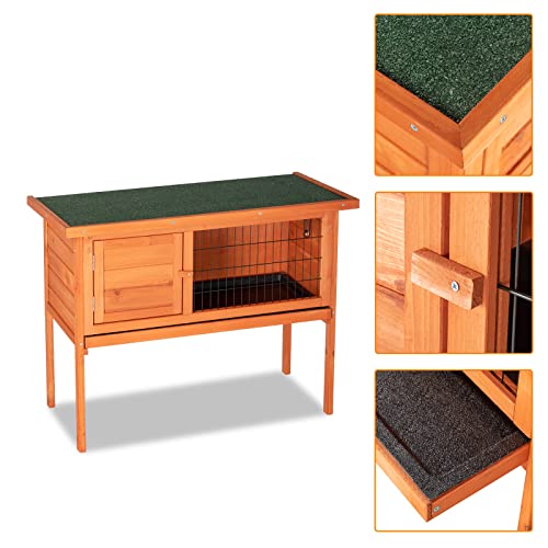 36" Single Deck Waterproof Wooden Rabbit Hutch J313732