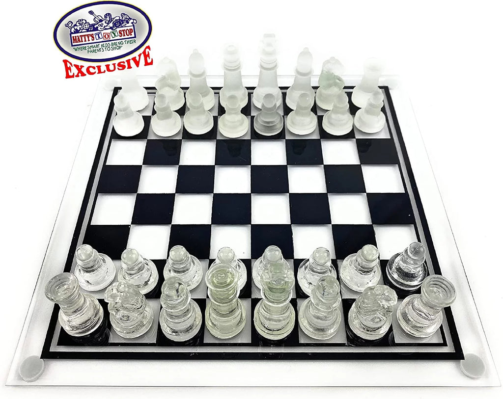 Small Glass Chess Set E9149