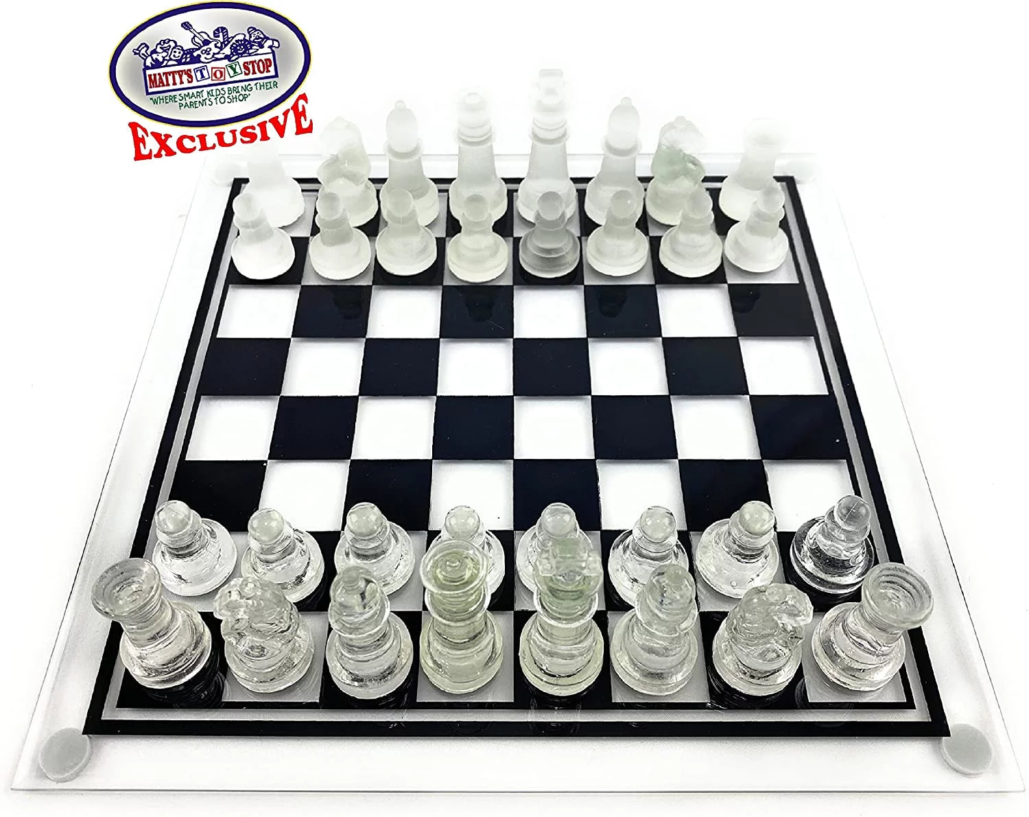 Small Glass Chess Set E9149