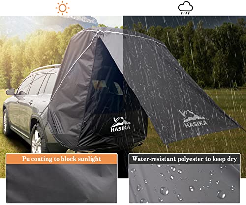 Black Waterproof SUV Camping Tent Awning with Screen Net N8853