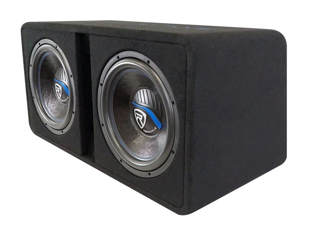 Dual 8" 1600w Loaded Car Subwoofer Enclosure with Amp U4038
