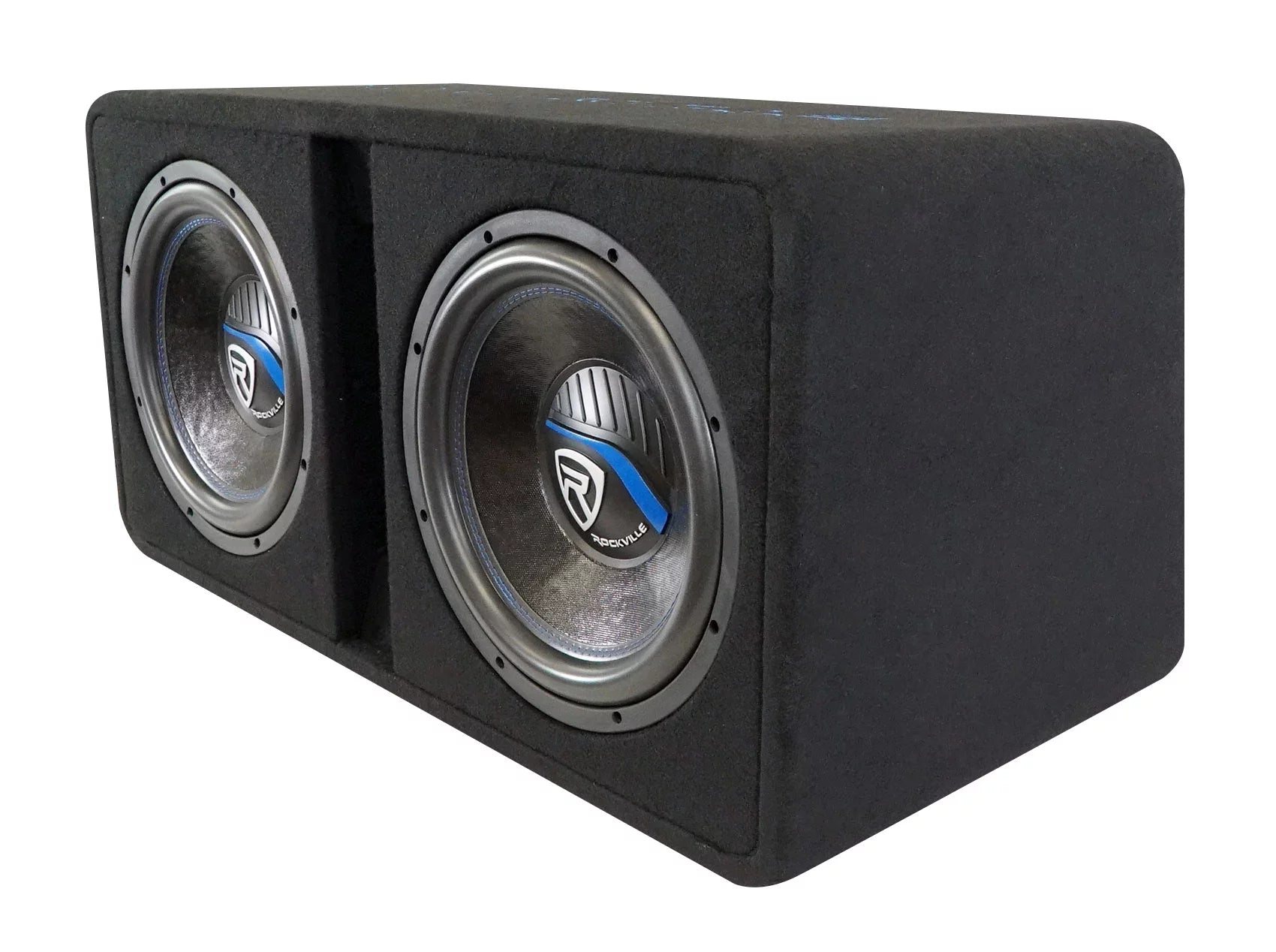 Dual 8" 1600w Loaded Car Subwoofer Enclosure with Amp U4038