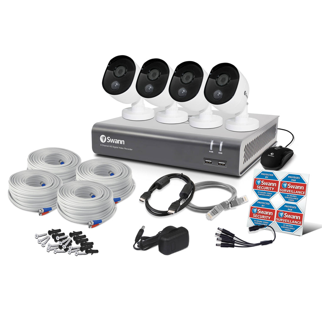 8-Channel DVR with 4 Outdoor Cameras Night Vision 1 TB K51228