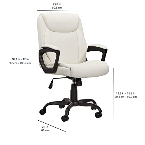 Black PU Padded Mid-Back Height Adjustable Office Desk Chair with Armrest H321