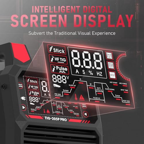 200A AC/DC Pulse TIG Welder with Large LED Display E4351