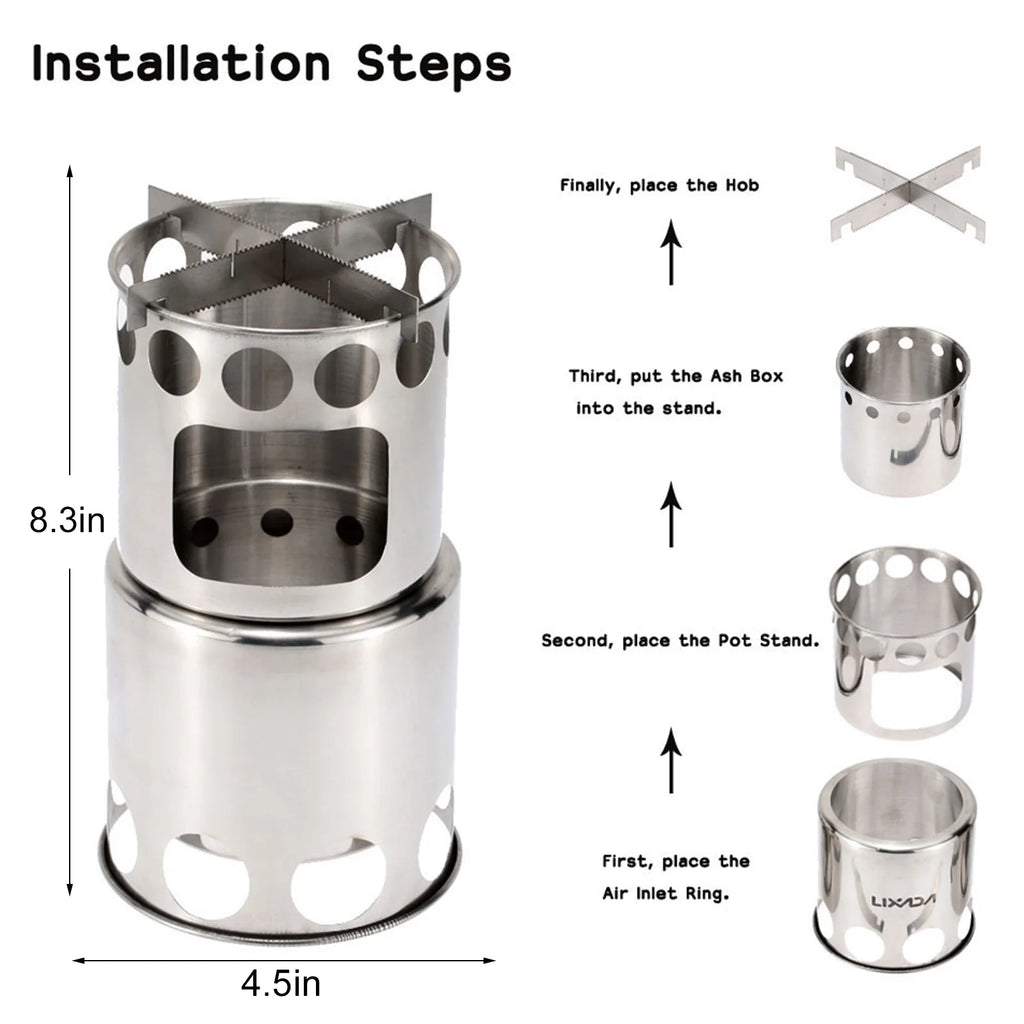 Camping Cookware Mess Kit with Camping Stove B7549