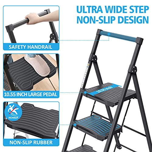 5 Step Steel Ladder with Handrail and Tool Platform S56780