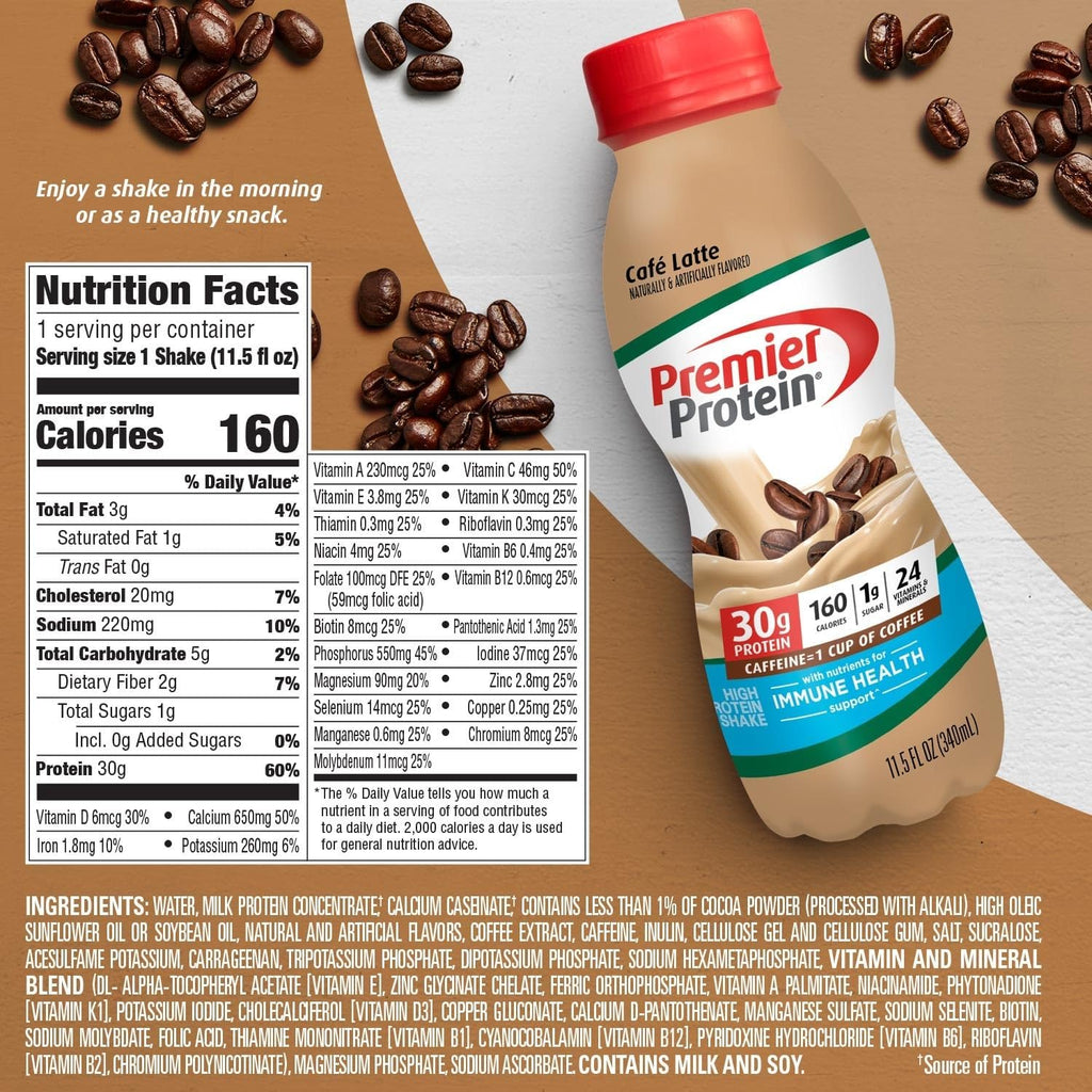 Café Latte Protein Shake, 30g Protein, 1g Sugar, 11.5 fl oz Y408976