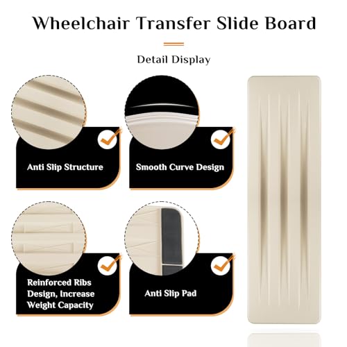 Heavy-Duty Wood Sliding Transfer Board with Handles, 330lbs S440811