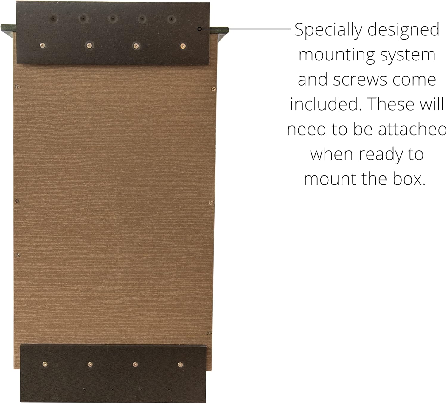 Recycled Poly Lumber Barred Owl Nesting Box with Mounting Hardware and Pine Shavings A7113