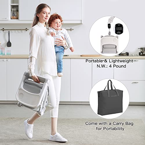 Toddler Booster Seat with Aluminum Frame, Soft PU Cushion, Grey T135