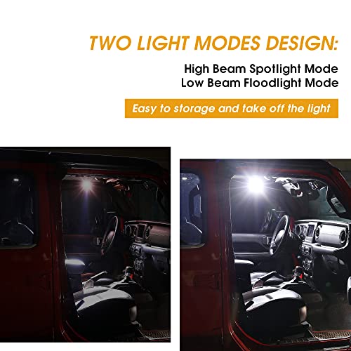 Black 2 Pack Roll Bar Grab Handles with Light for Jeep Wrangler T295944