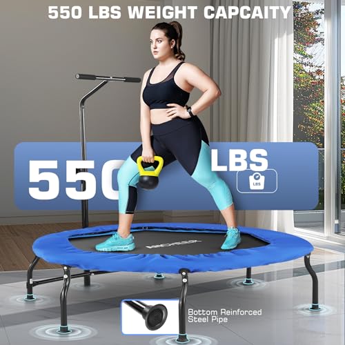 50" Rebounder Trampoline with Bar, 550 LBS Mini Trampoline M457435