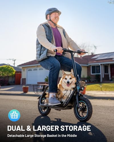 550W 18.6MPH 20 Miles Range Electric Scooter with Seat and Storage Basket S20830